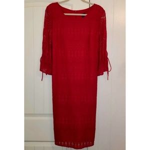 Red Dress Lace Overlay R&K 16W 16